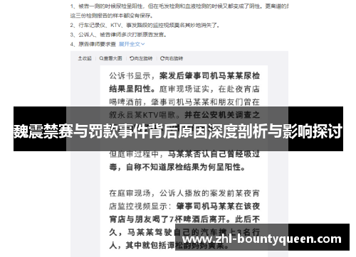 魏震禁赛与罚款事件背后原因深度剖析与影响探讨